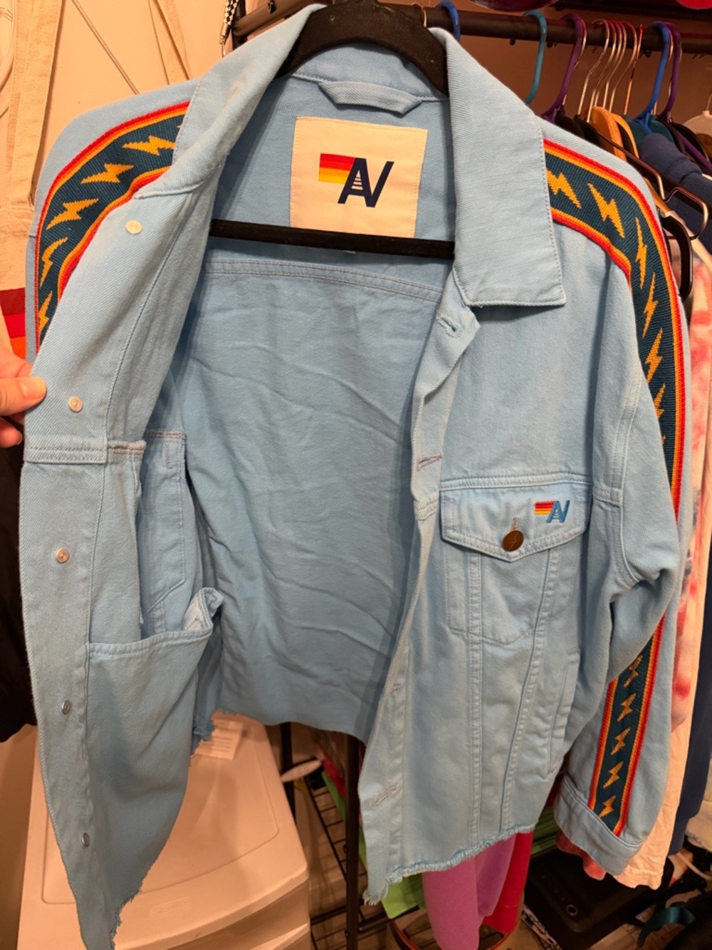 Aviator Nation Denim Cutoff Jacket Sz M - Picture 3 of 9